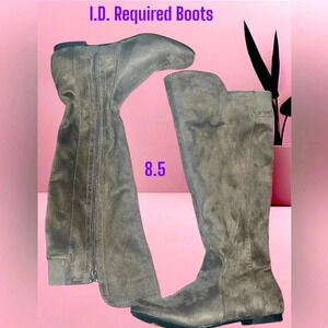 I.D. Required Long Gray Boots Size 8.5
